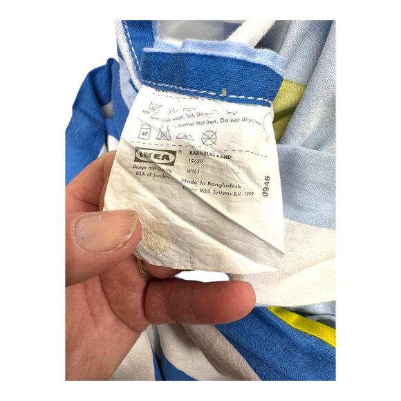 IKEA BARNSLIG RAND Cotton Kids Twin Duvet Cover Colorful Zoo Animals Stripes - Picture 4 of 9